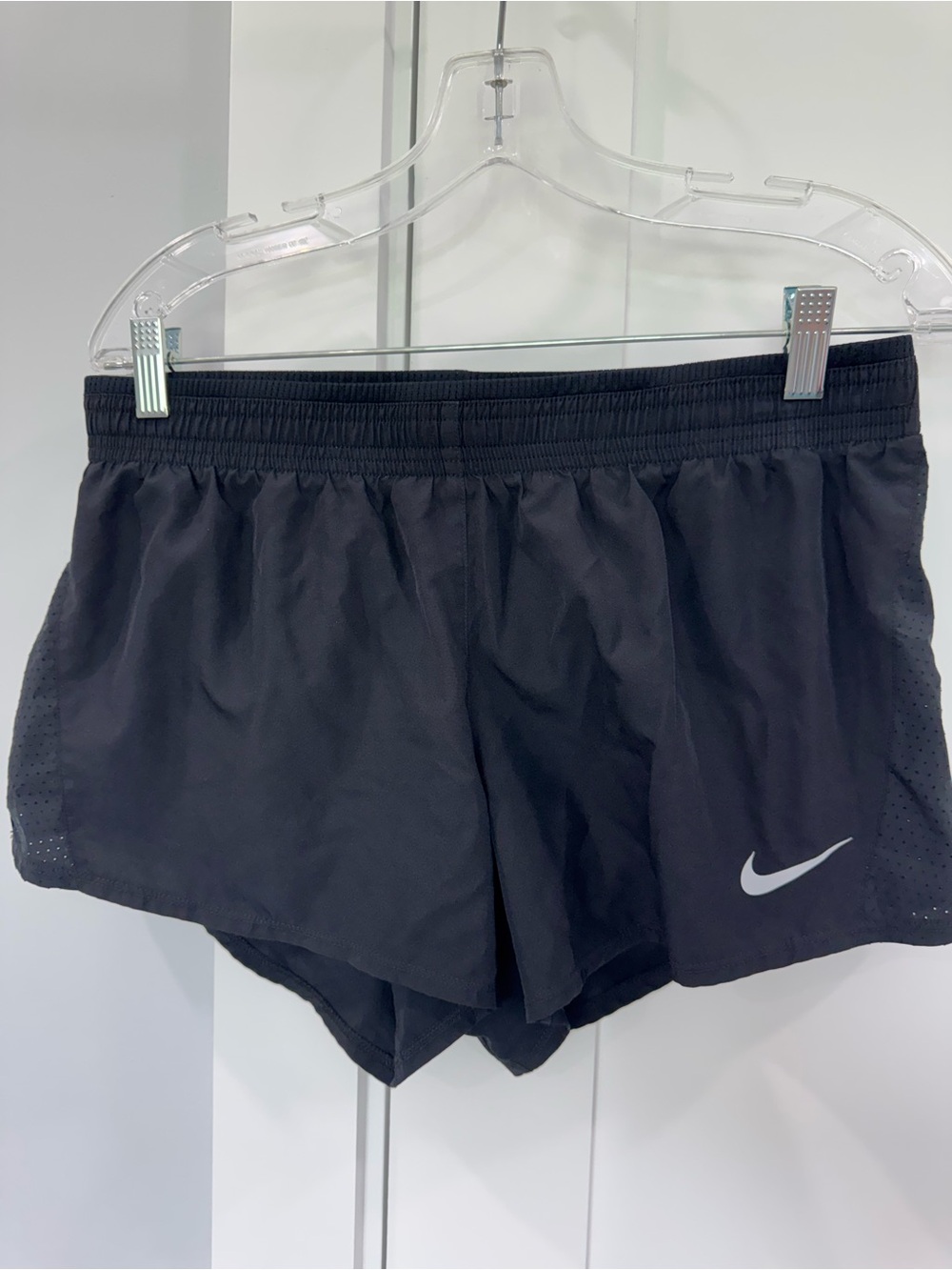 Nike Women’s Black Athletic Shorts with white Swoosh large